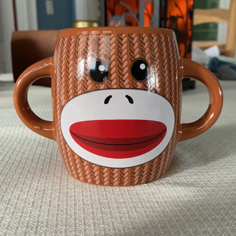 Sock Monkey Double Handle Mug